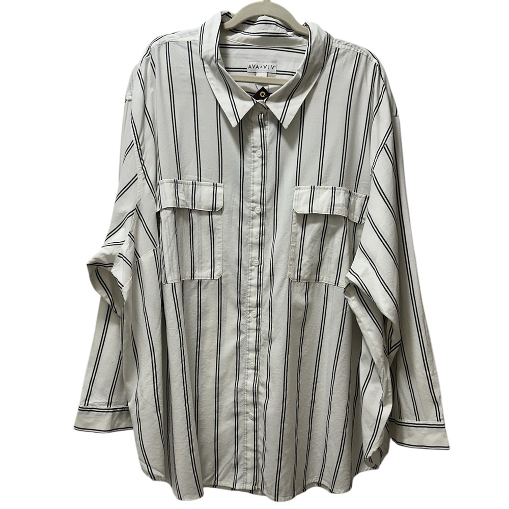 Ava & Viv Long Sleeve Utility Button-Down Shirt - Picture 2 of 8